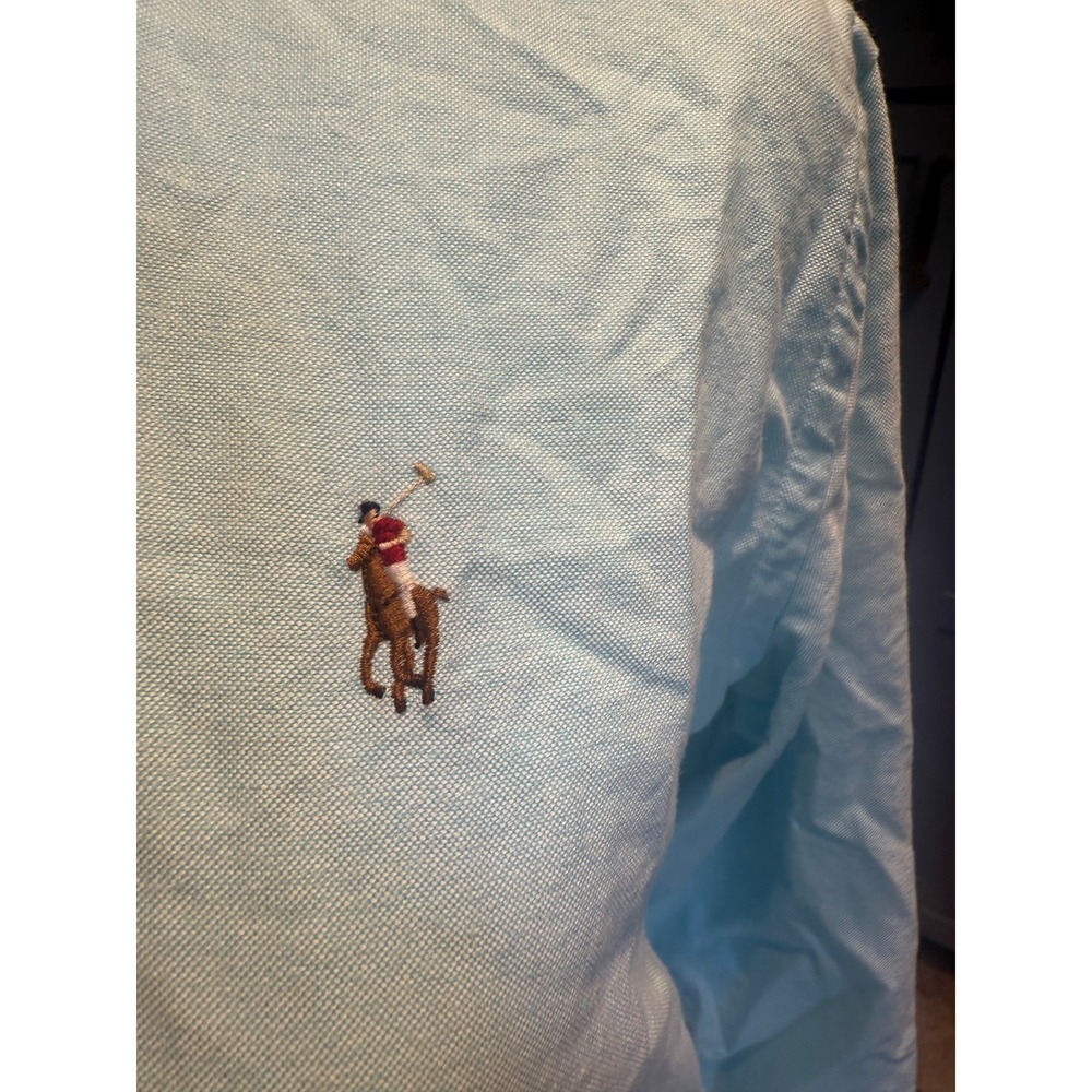 Ralph Lauren Womens Light Blue Slim Fit Oxford Button Down Shirt Size 6 Cotton - Picture 4 of 8